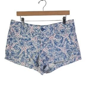 LILLY PULITZER "The Walsh" Star Crush Starfish Blue/Pink Shorts Womens Size 11